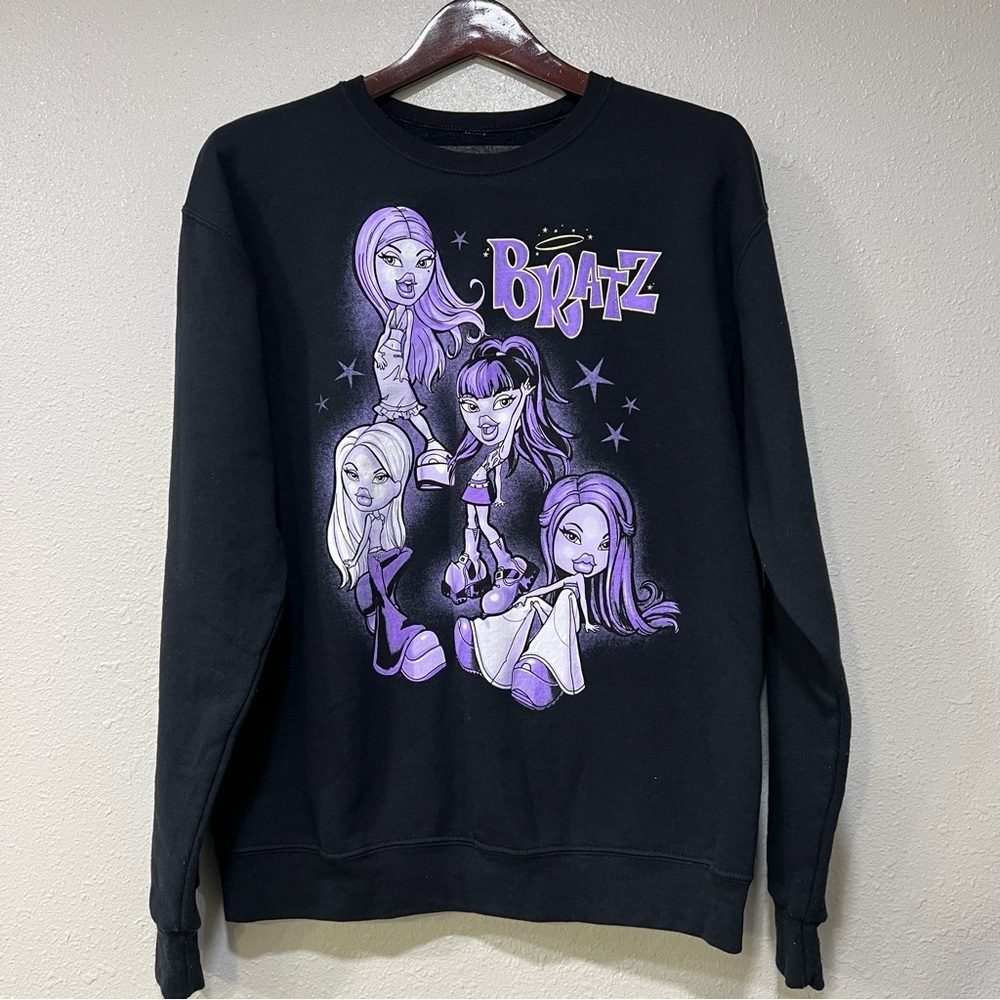 Bratz Black Purple Dancing Stars Pullover Sweatshirt Women’s Size Medium Y2K